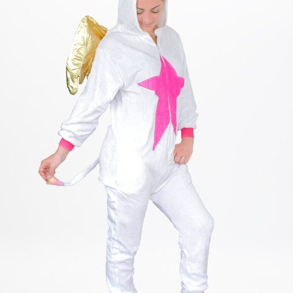 Secret Treasures Unicorn Onesie Costume w/ Gold Wings Medium - Picture 1 of 11